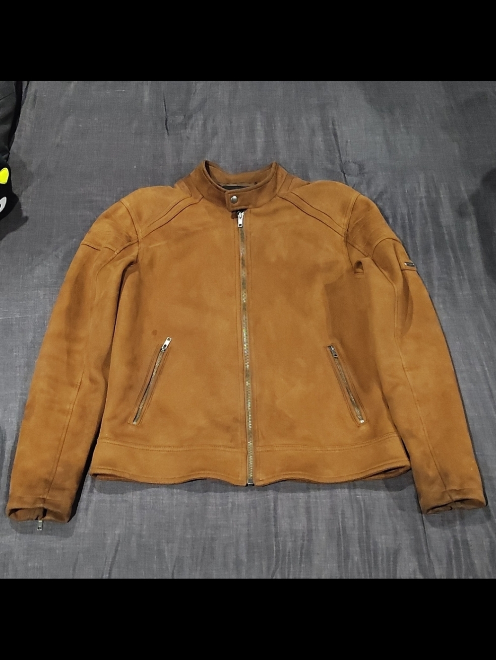 Guess Brown Suede Jacket with Branded Interior Label